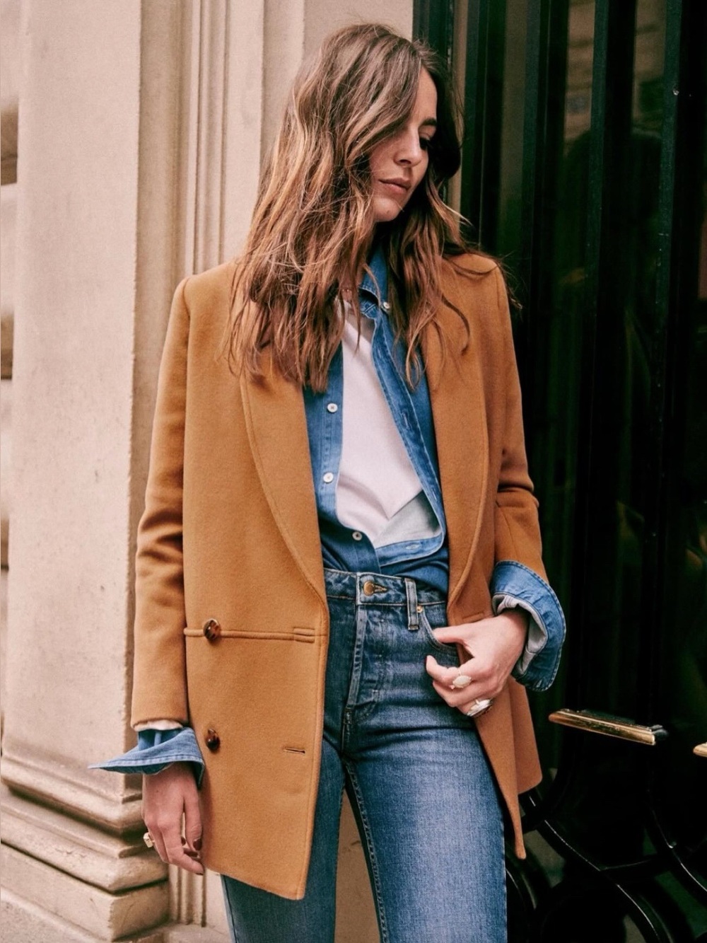 Sezane James Wool Coat Camel